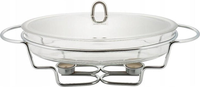 Kinghoff KH-1411 warmhoudschaal met deksel – rechaud van glas, 3,2 liter