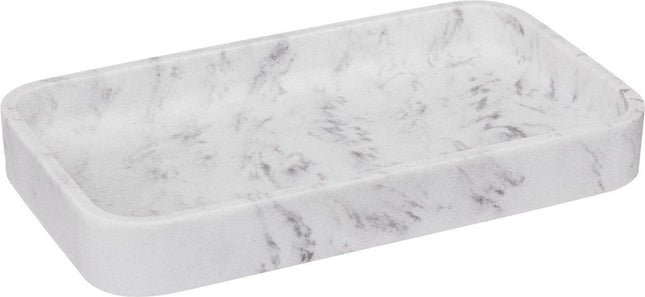 Small decorative tray for the bathroom, marble pattern, 19.2 x 11.3 x 2.5 cm