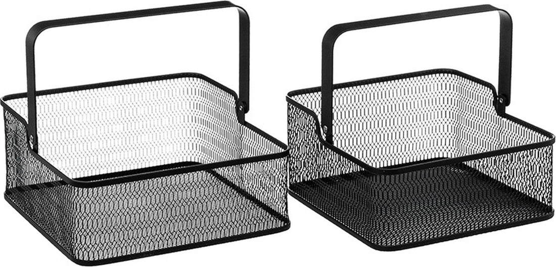 5Five Black metal baskets, set of 2