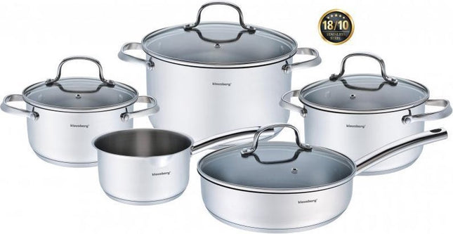 Klausberg pannenset Prestige II (7215) – 9-delig, RVS, voor alle warmtebronnen