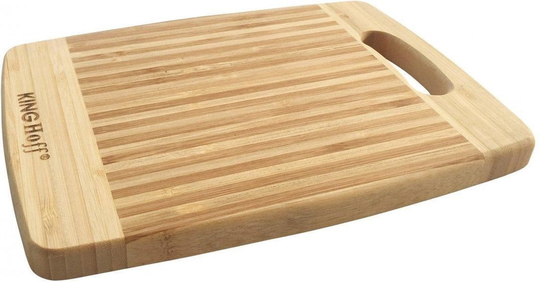 KINGHOFF Bamboo Cutting Board 33 cm x 23 cm x 1.8 cm