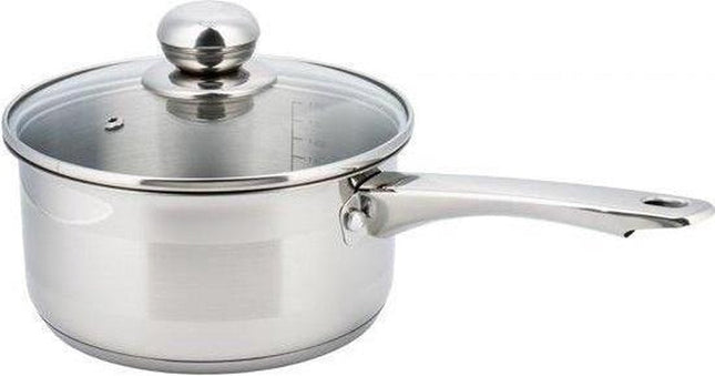 Kinghoff 4322 steelpan met deksel – 14 cm, 1 liter, RVS, inductie