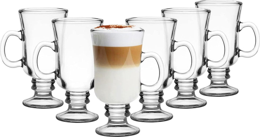 Set de 6 verres à café/thé de 0,2 litre pour café, thé, Irish Coffee, Latte Macchiato, vin chaud, eau, lavables au lave-vaisselle (6 x 200 ml)