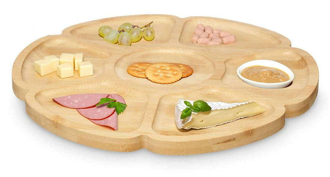Kinvara Serving Board 7 compartments - D30 cm - bamboo wood - cheese board - snack board - tapas board