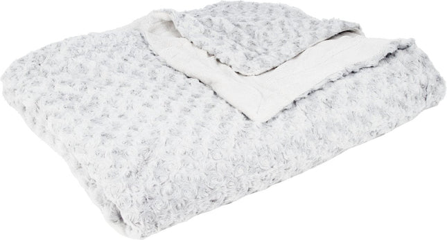 Atmosphera Tagesdecke / Decke / Plaid - silbergrau - Polyester - 230 x 180 cm - geknotetes Muster