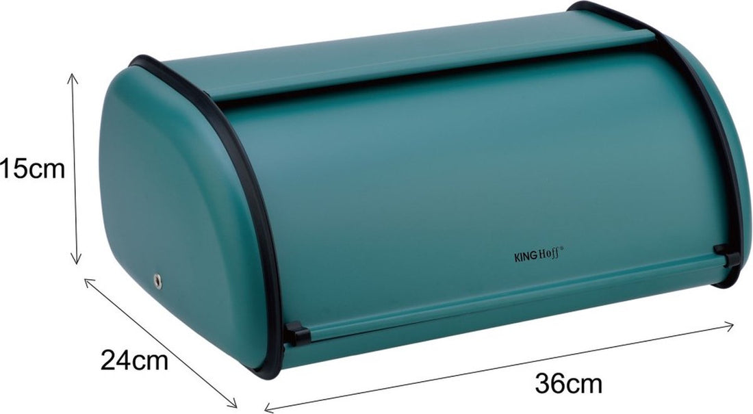 Kinghoff Top Choice broodtrommel retro groen – RVS, 36 x 24 x 15 cm