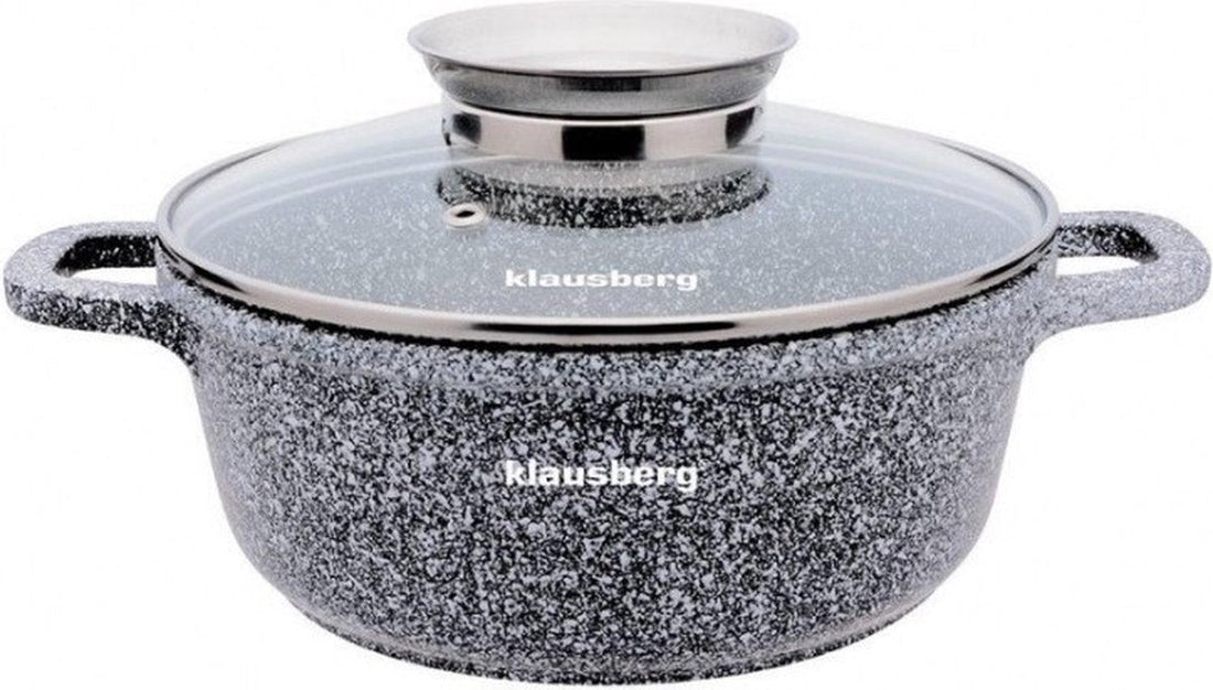 Klausberg 7525 - Cooking pot with lid - marble grey - 24 cm - 6.2 liters