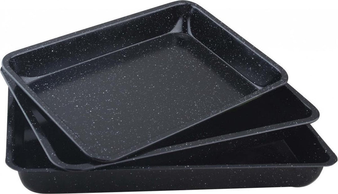 Kinghoff 1069 - Rectangular Oven Dishes - Set of 3 - Aluminium - Black