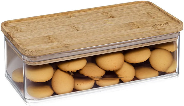 5Five - Kitchen storage jar - Berlino - plastic / bamboo - 1000 ml