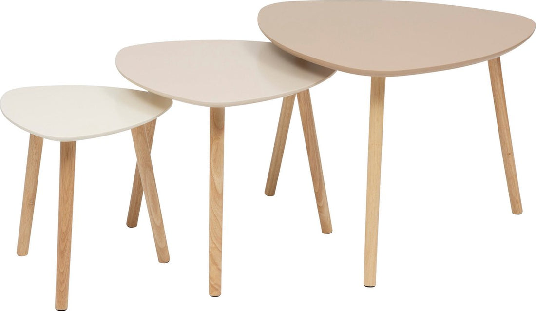 Design Atmosphera Miléo – 3er-Set Beistelltische – Beige