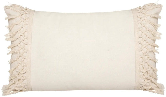 Atmosphera sierkussen Macra in macramé-stijl – crème/ivoor, 30 x 50 cm