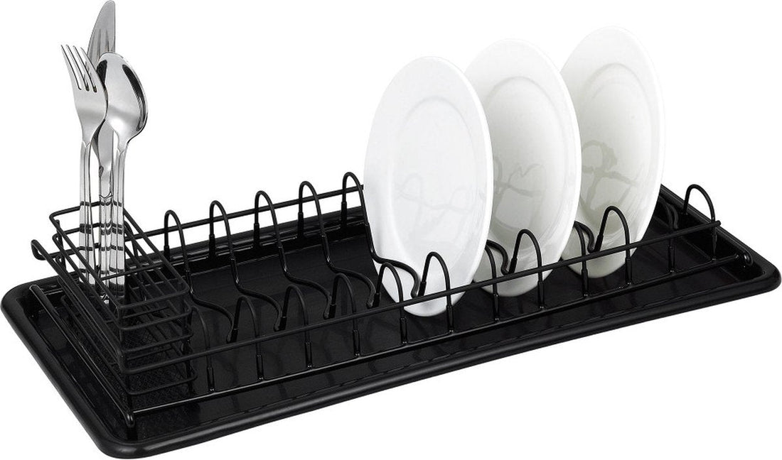Kinghoff 1479 - Dish drying rack steel-plastic 50.5 x 24.5 x 9.5 cm black