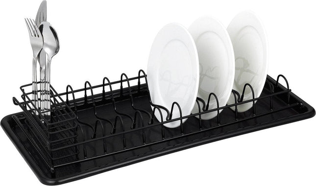 Kinghoff 1479 - Dish drying rack steel-plastic 50.5 x 24.5 x 9.5 cm black