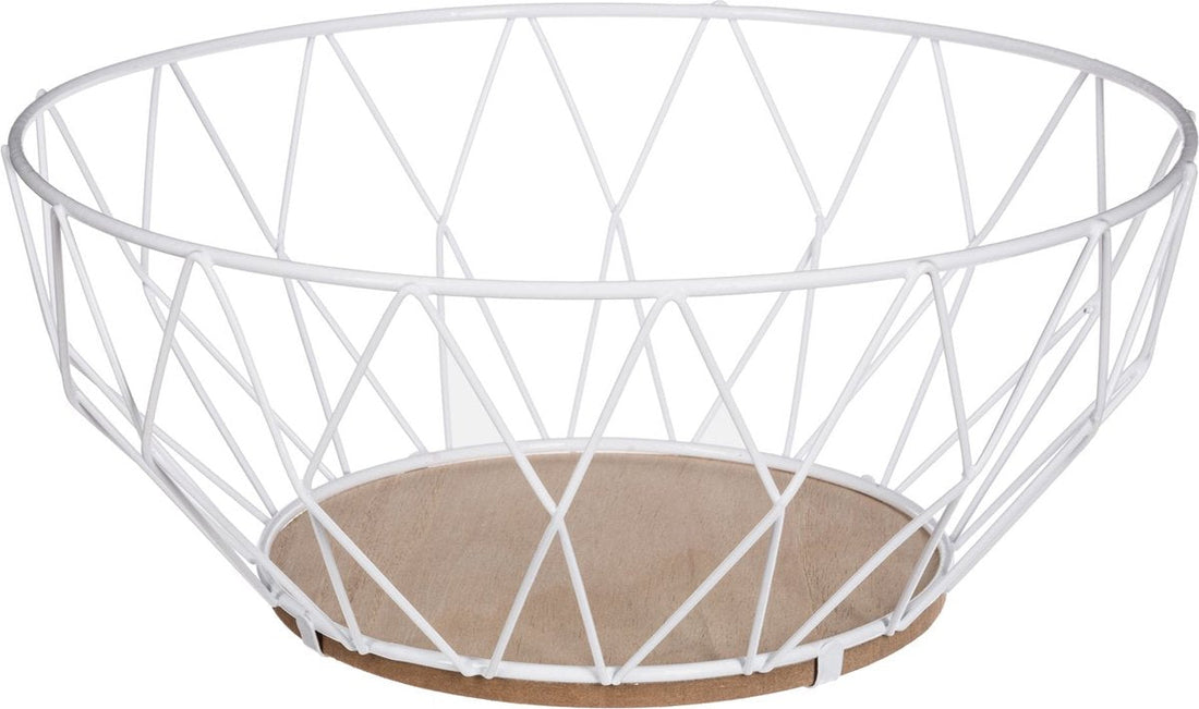 5Five Corbeille à fruits – métal – blanc – Diamètre 28 cm