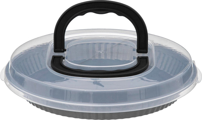 Secret de Gourmet Taartvorm met deksel D33 / 34 x 7 cm - Binnenmaat 32, 5 / 34 cm - Grijs
