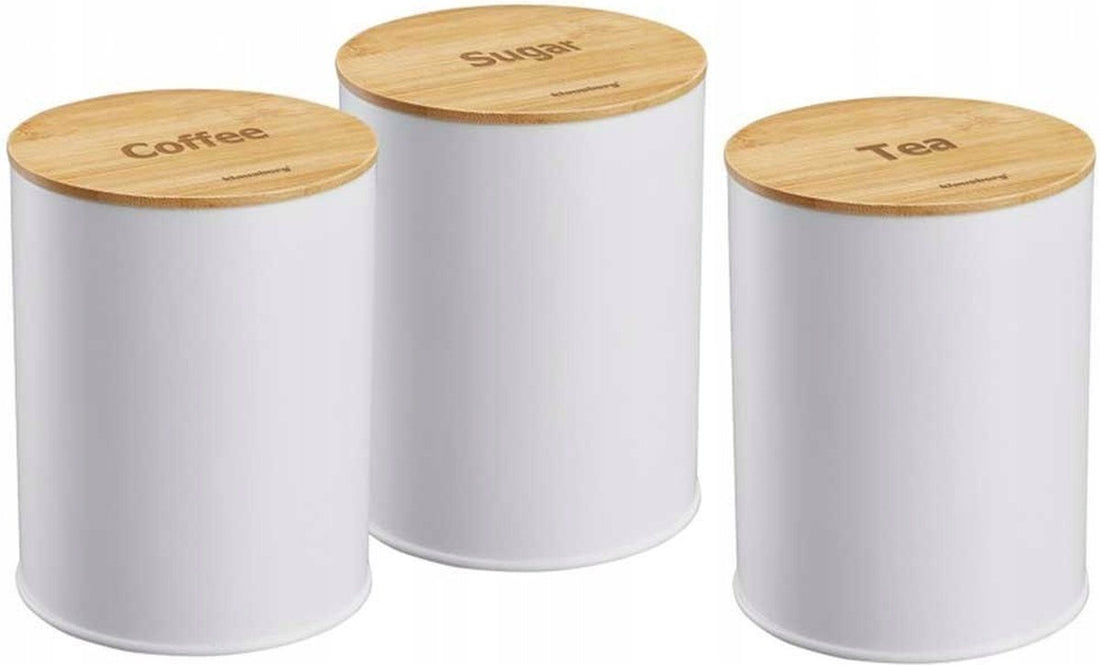 Klausberg 7491 - storage canisters - coffee - tea - sugar - white