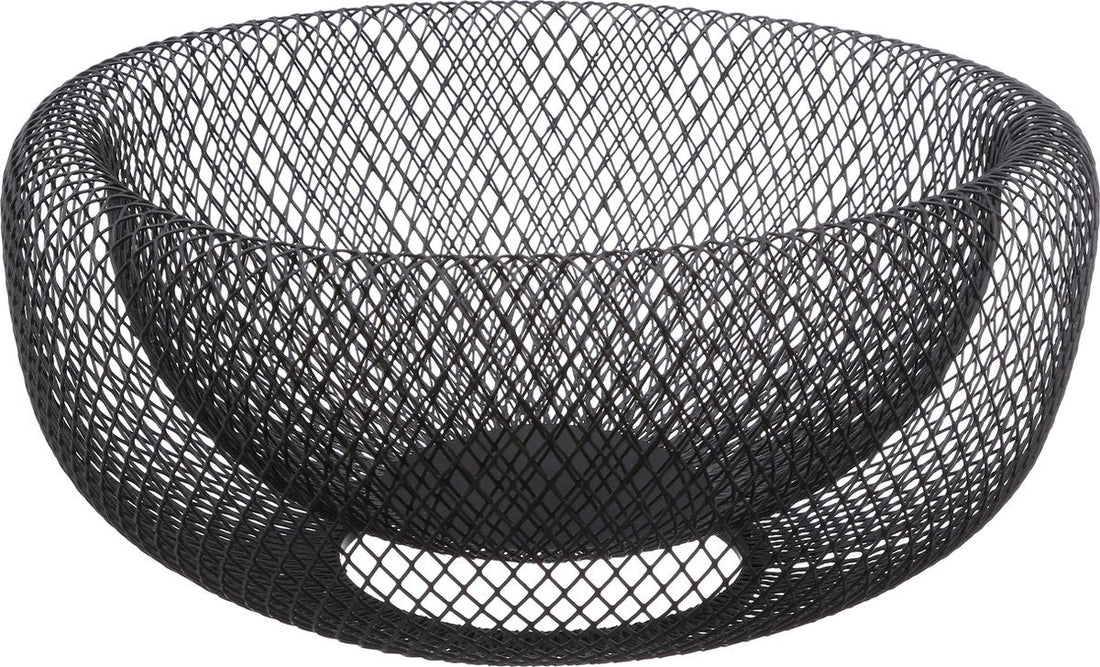 Fruit bowl/fruit basket round black metal 27 cm - Fruit bowls/fruit baskets - Wire basket made of metal