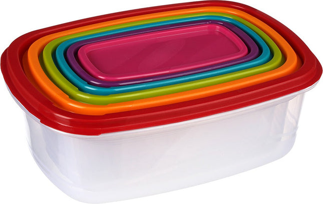 5Five vershoudbakjes nestbaar 6-delig – BPA-vrij, luchtdicht, meal prep