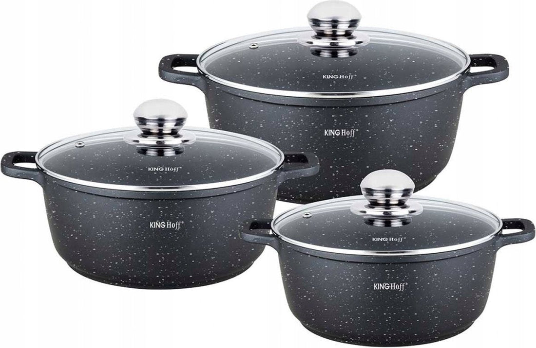Kinghoff 1606 - Frying pan set - 6-piece - marble coating