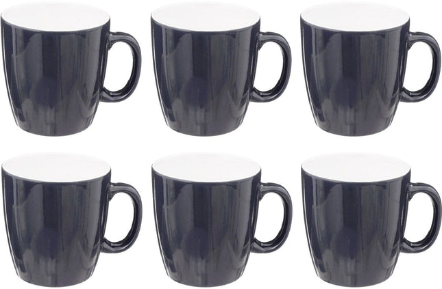 Set of 6 Faience Mugs Colorama 18 cl - Blue - Suitable for Hot Drinks