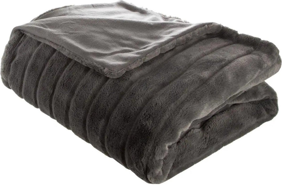Atmosphera Throw / Blanket Manoir - dark grey - 180 x 230 cm - polyester - bedspread