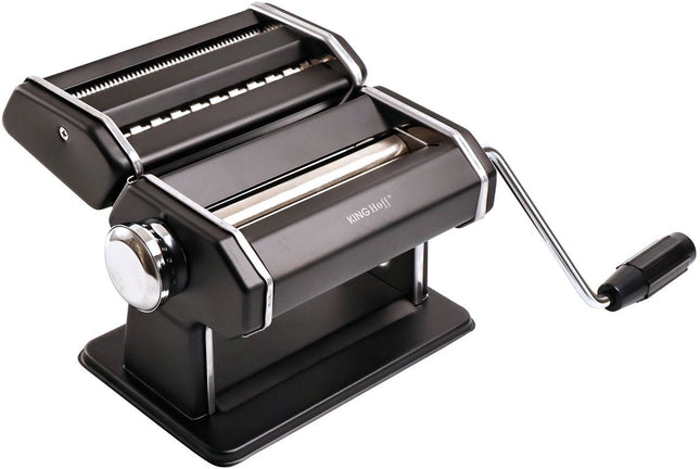 Machine à pâtes Kinghoff KH-1927 – Machine à pâtes professionnelle pour lasagnes, tagliatelles (6 mm) et linguines (2 mm) – Pliable, facile à nettoyer