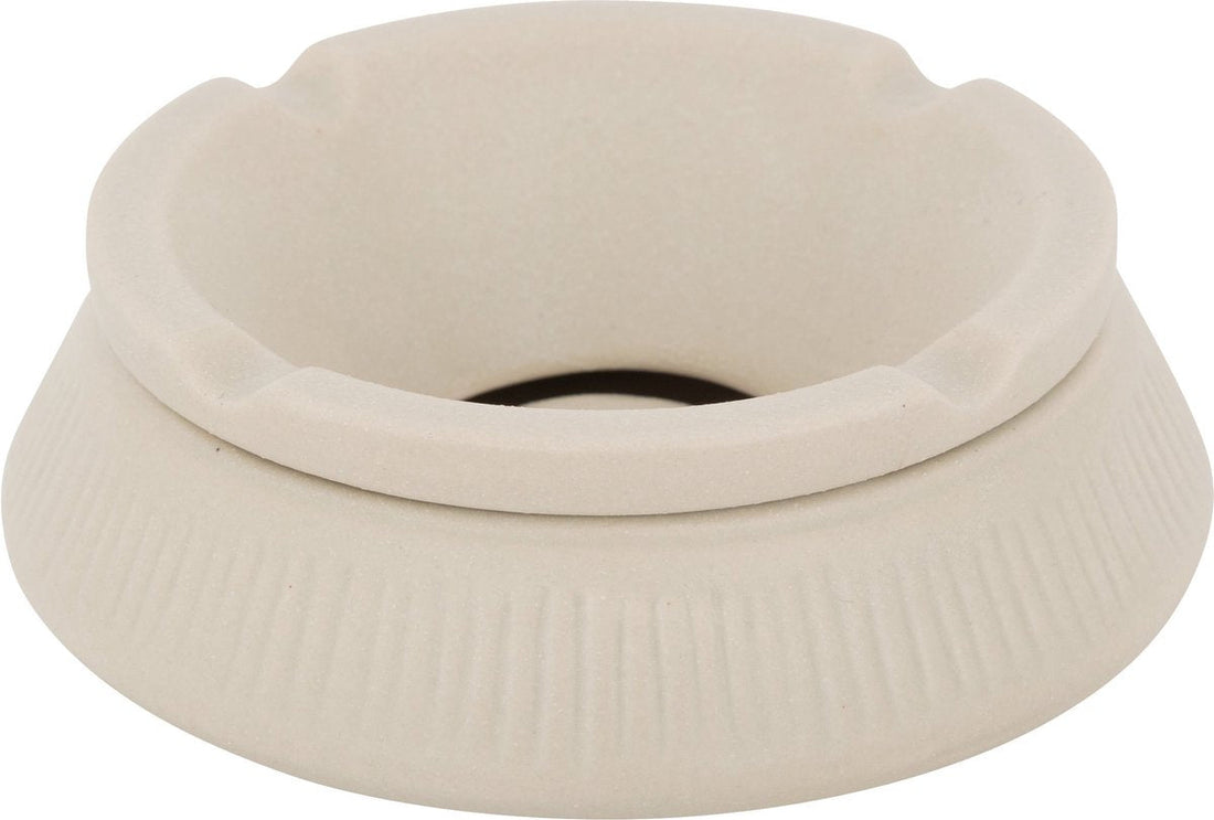 Cendrier en céramique Atmosphera - Ø13xH6cm - Beige