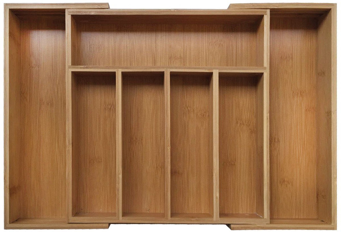 Kinghoff bamboe lade organizer KH-1218 – uitbreidbare bestekbak, 7 vakken