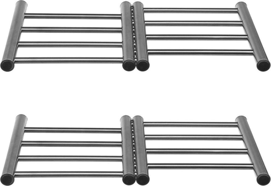 5Five uitschuifbare pannenonderzetter RVS – set van 2, 22,5 tot 38 cm