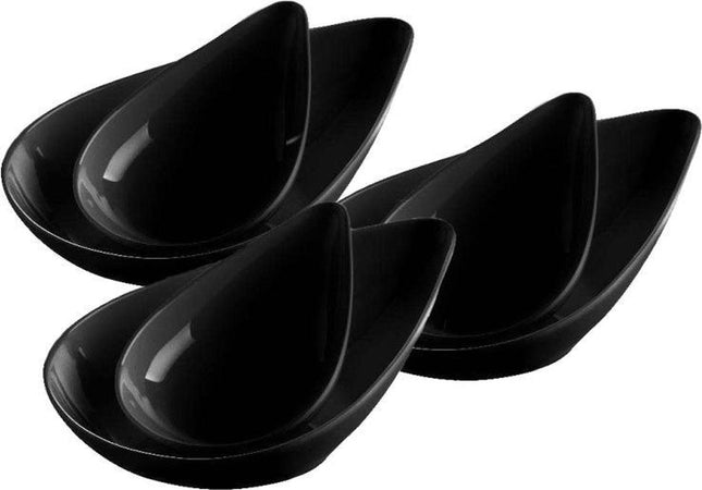 Melamine druppel schaaltjes zwart 6 stuks 17, 5 cm x 11, 5 cm
