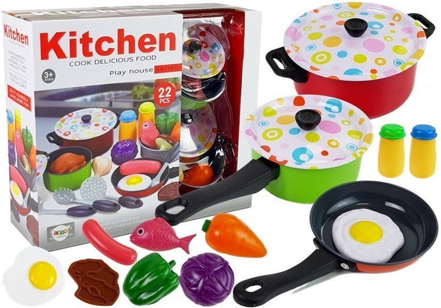 Speelgoed keukenset 22-delig – pannetjes voor de kinderkeuken, vanaf 3 jaar