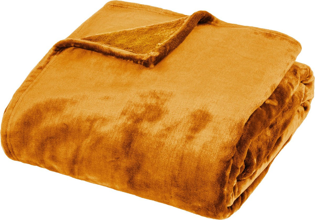 Atmosphera Plaid superzacht - 130 x 180 cm - Mustard Yellow