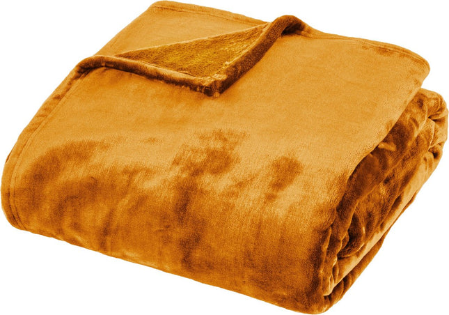 Atmosphera Throw super soft - 130 x 180 cm - Mustard Yellow