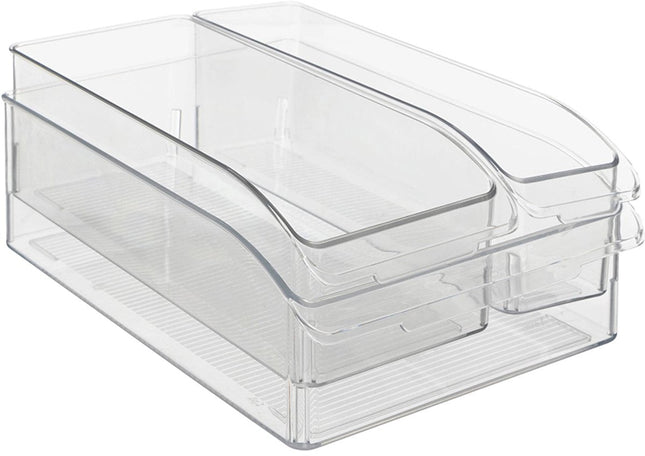 5Five transparante koelkastbakken 3-delig met handvat – koelkast organizer