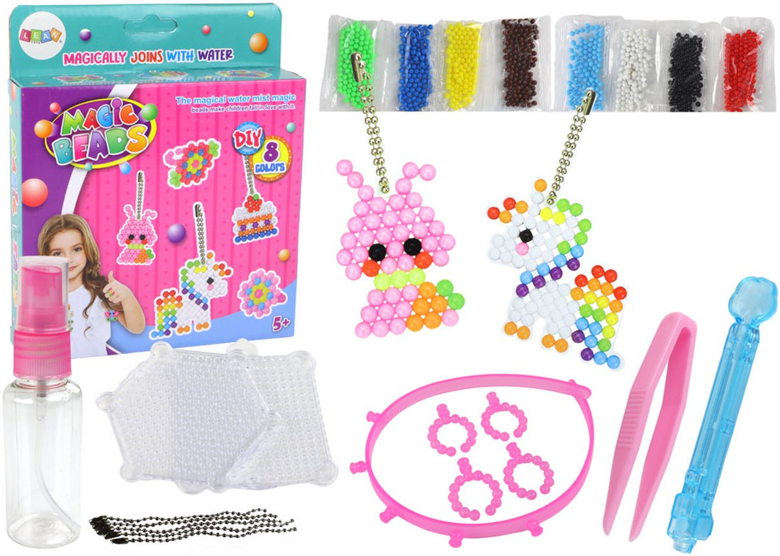 Water Beads Craft Kit - Make Your Own Jewelry - 800 Beads with Bracelet and Keychain Accessories - DIY Creative Set for Kids - 5 years + - Jewelry Making Set