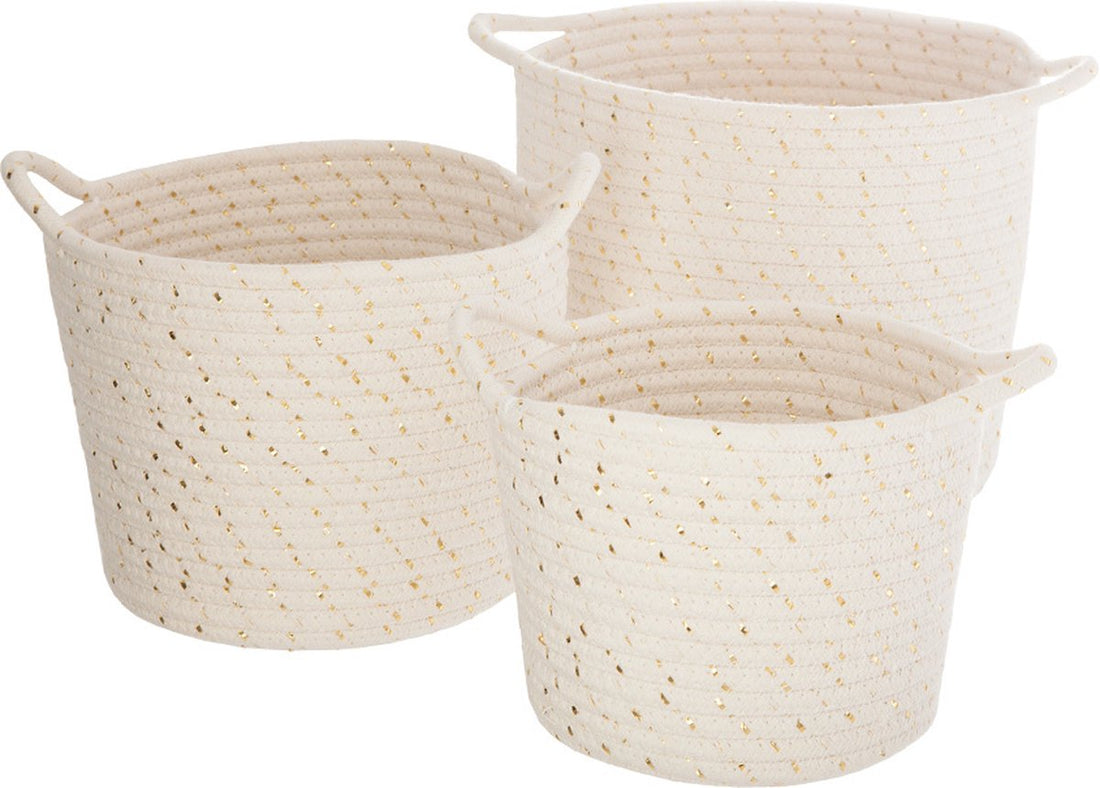 Atmosphera Storage Basket Set with Gold Flecks