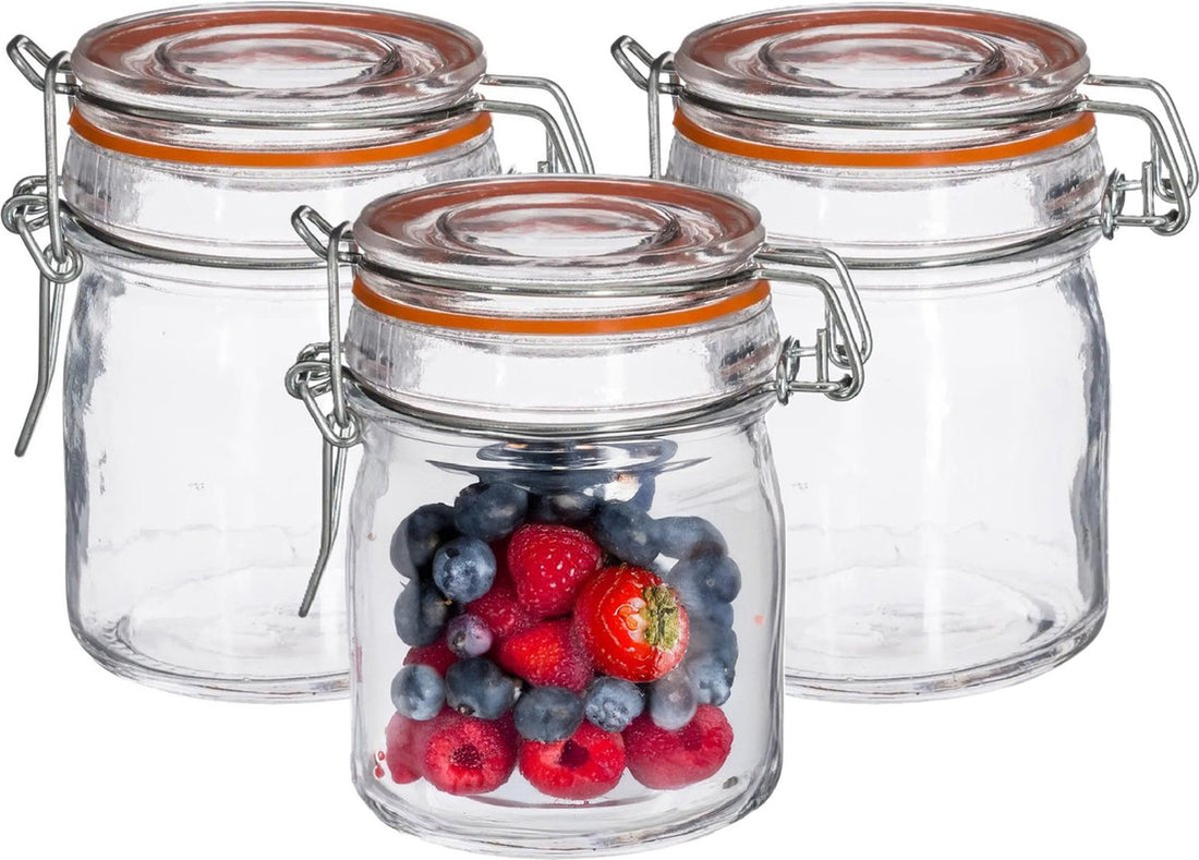 Secret de Gourmet Inmaakpot / voorraadpot - 16x stuks - 150 ml - glas met beugelsluiting - weckpot
