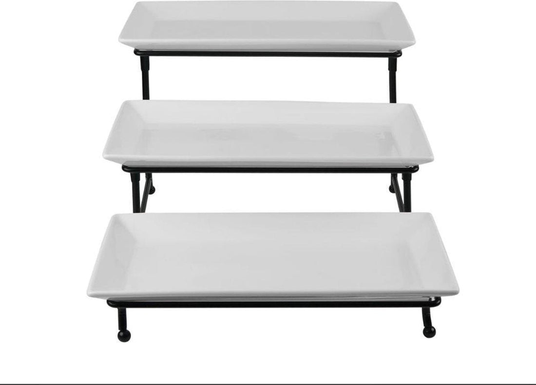 Étagère 3 niveaux rectangulaire en mélaminé blanc