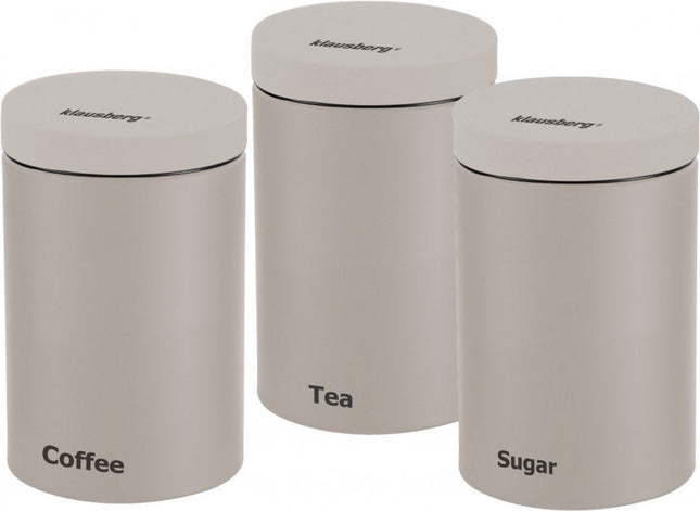 Klausberg 7452 - Storage Canisters - Set of 3 - Beige