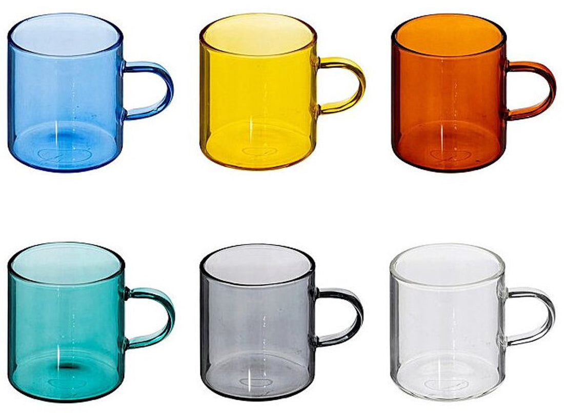 Atmosphera Mia espressokopjes van gekleurd glas – set van 6, 10 cl