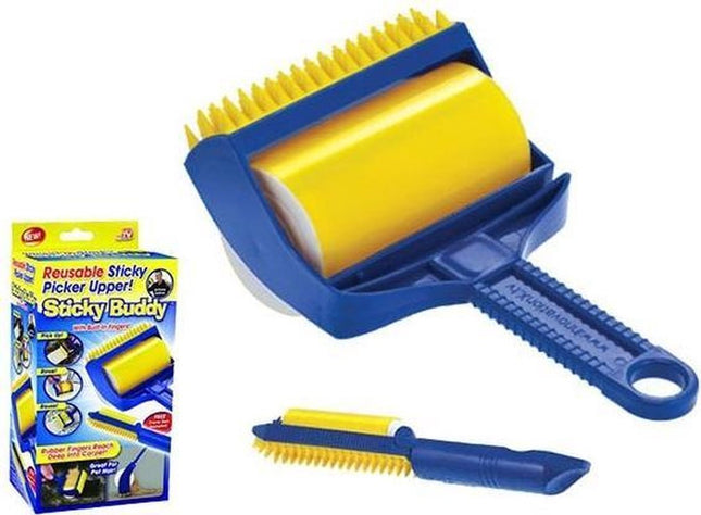 Sticky Buddy - Reusable Washable Lint Roller + 1x free foldable travel lint roller - Highly suitable for dog and cat hair