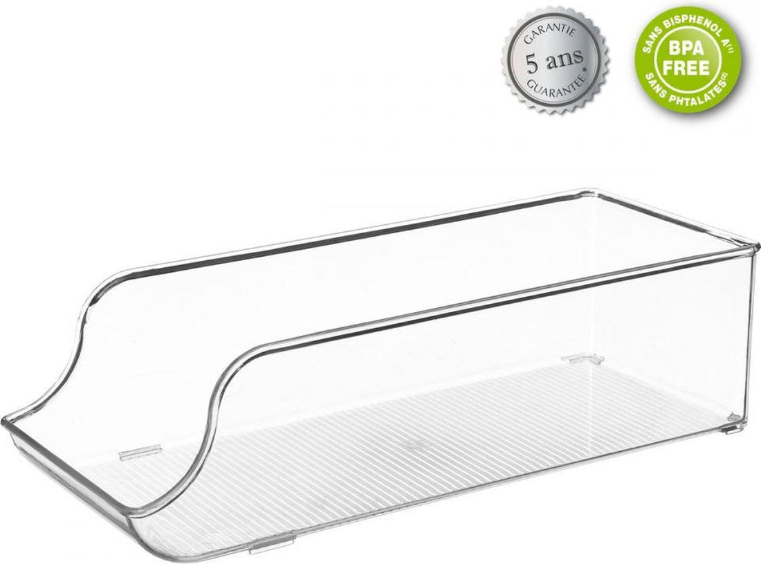 5Five blikjeshouder voor koelkast en kast – transparant, 35 x 13 x 9,5 cm