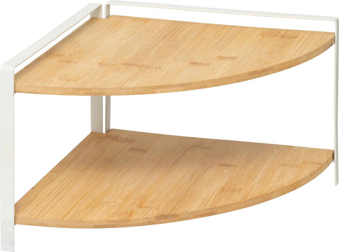 5Five Ordera Corner shelf bamboo - 2 tiers - 30x29x21cm - White/Beige