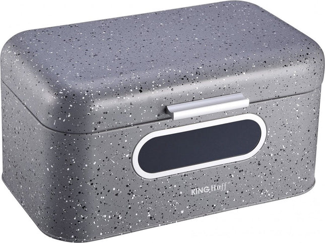 Kinghoff 1080 - bread bin - Grey - stainless steel - 30 x 19.5 x 15.8 cm