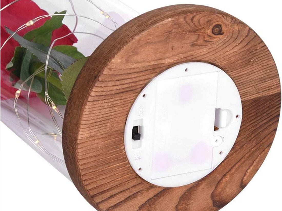 Forever Rose in glazen case – rode kunstroos met ledverlichting – foto 5