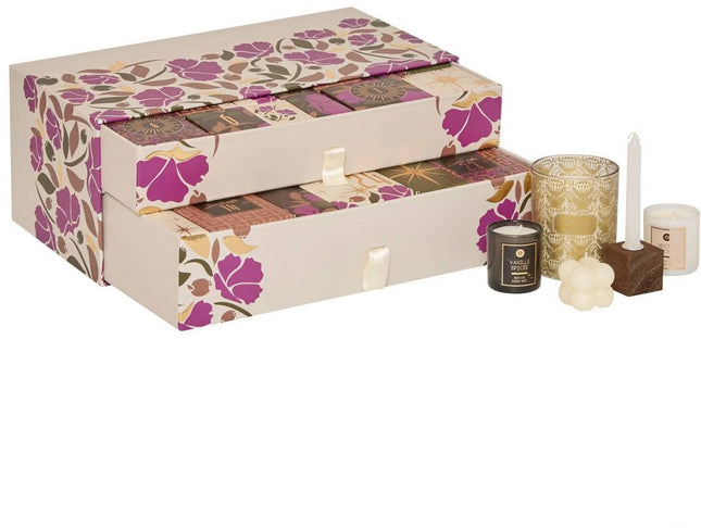 Adventskalender met kaarsen en decoratie – 24 verrassingen met geur