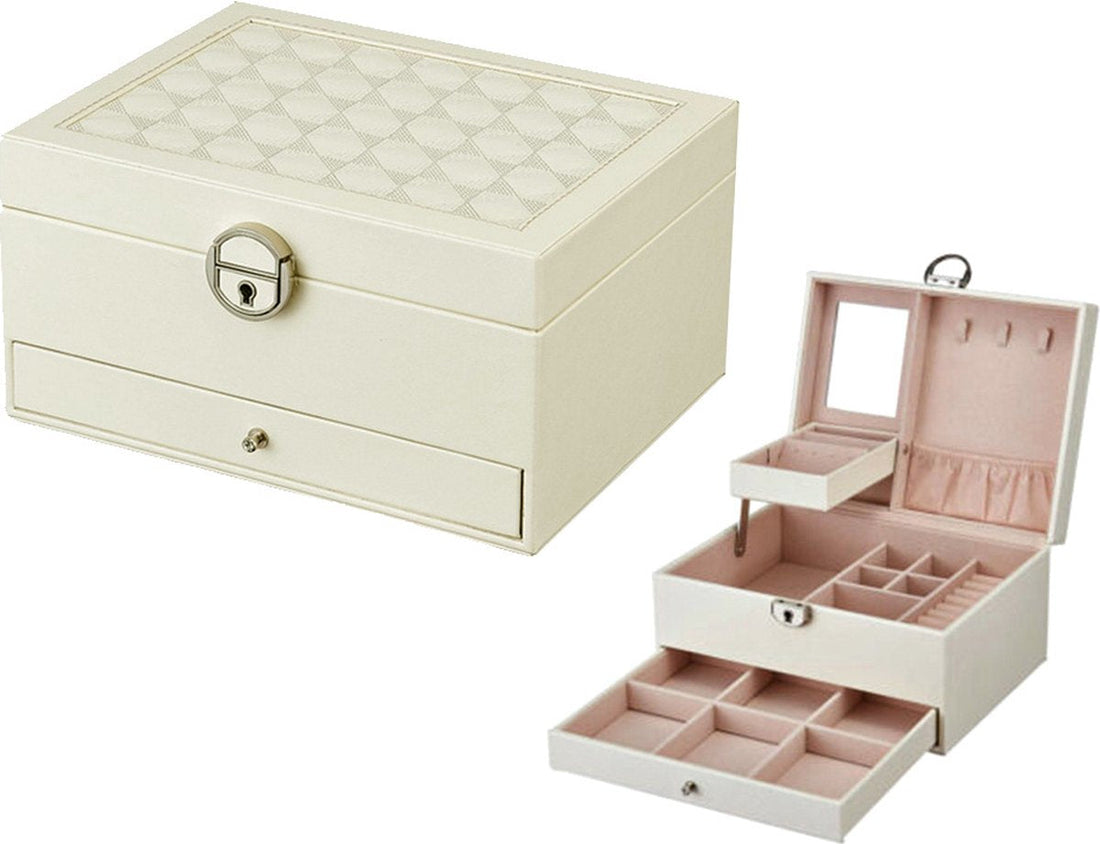 Jewelry Organizer with Mirror - Luxury Storage Box