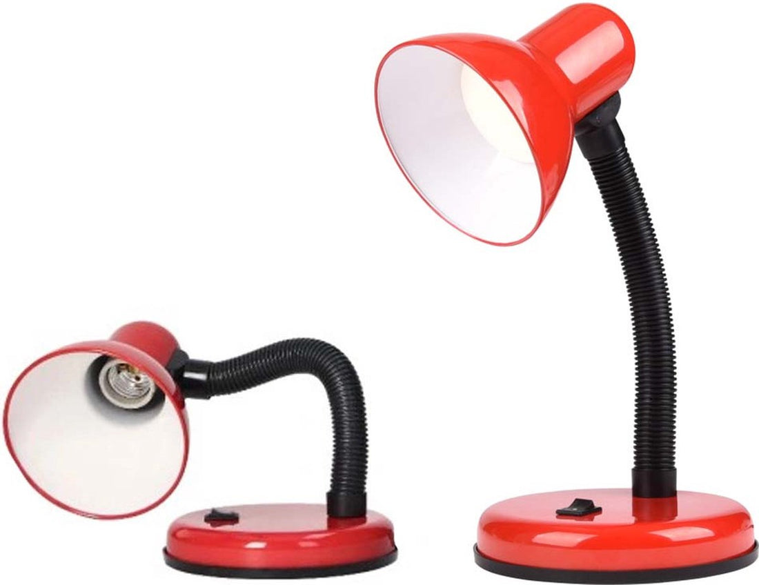 Schreibtischlampe rot schwarz - biegsamer Arm - Metall - Kinderzimmer