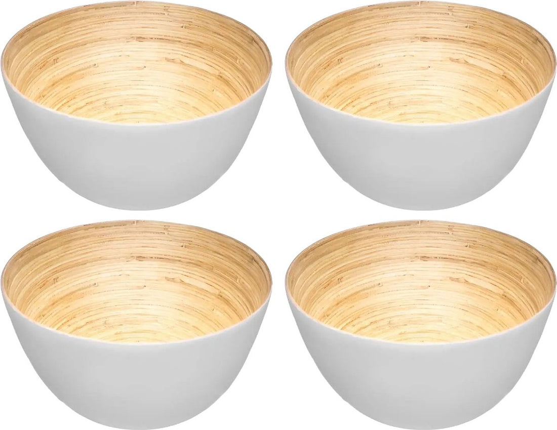 Secret de Gourmet slakommetjes bamboe wit – set van 4, Ø 17 cm