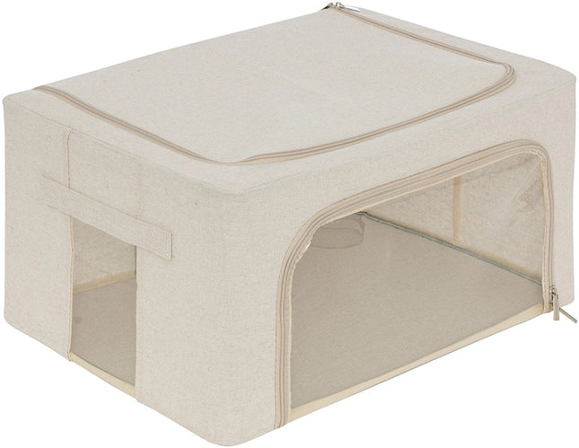 Dekbed opbergtas large 5Five Dressy+ – beige, opvouwbaar, met kijkvenster
